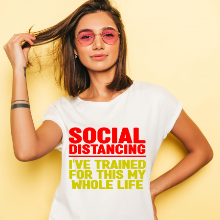Tricouri cu Mesaje - Tricou Social Distancing-Deyu