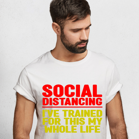 Tricouri cu Mesaje - Tricou Social Distancing-Deyu
