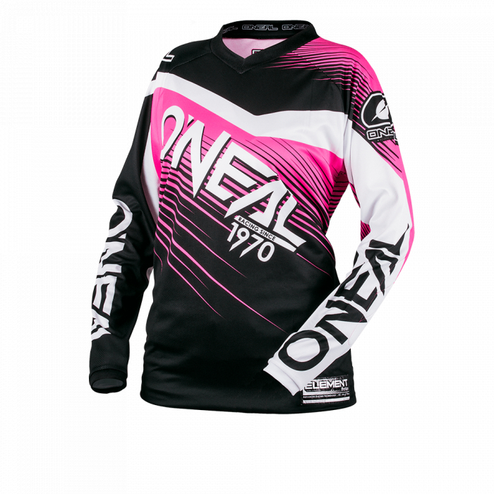 Bluza O'Neal Element Raceware Dama Marimea S, intarituri coate,negru/roz [1]