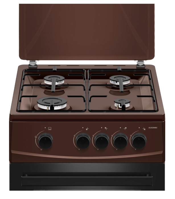 Aragaz Albatros AL452MBS, 4 Arzatoare gaz, Cuptor gaz, Siguranta plita si cuptor, Geam dublu la cuptor, Maro [2]