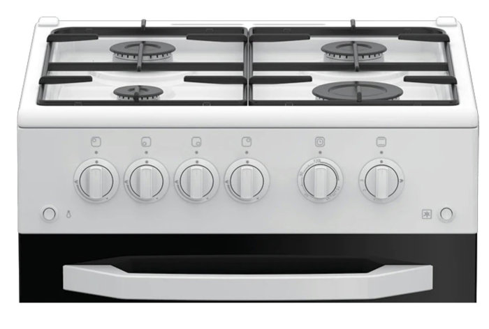 Aragaz Arctic AGM5511DTTL, 4 arzatoare, Gaz, Aprindere electrica plita/cuptor, Safety Plus, Grill, Timer, Arzatoare cu eficienta ridicata, 50 cm, Alb [2]