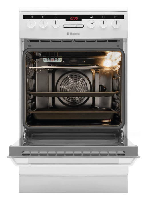 Aragaz Hansa FCCW58200, 4 zone de gatit, Electric, Curatare abur, Grill, Clasa A, 50 cm, Alb [2]