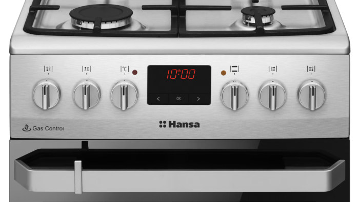 Aragaz Hansa FCMX5825092, Mixt, 4 arzatoare, Aprindere electrica, Dispozitiv siguranta, 65 l, Grill, Timer, Clasa A, 50 cm, Inox [3]