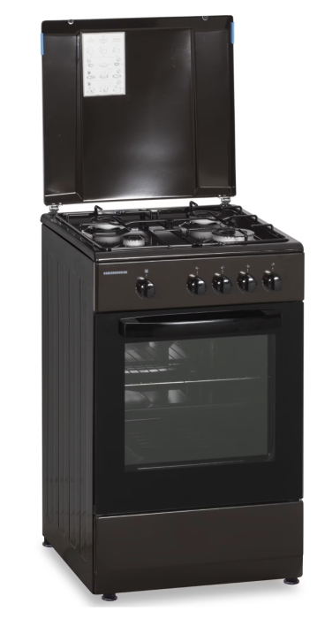 Aragaz Heinner HFSC-SME50BRW, Gaz, 4 arzatoare, Dispozitiv siguranta plita si cuptor, 50 cm, Maro [6]