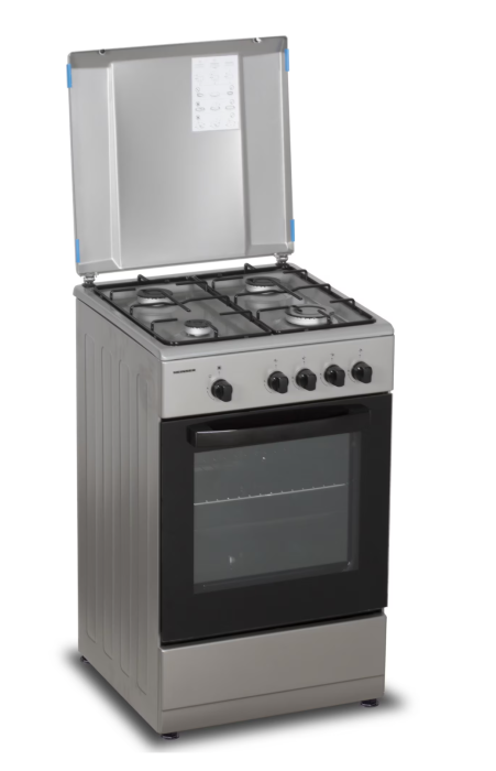 Aragaz Heinner HFSC-SME50SL, Gaz, 4 arzatoare, Dispozitiv siguranta plita si cuptor, 50 cm, Argintiu [6]