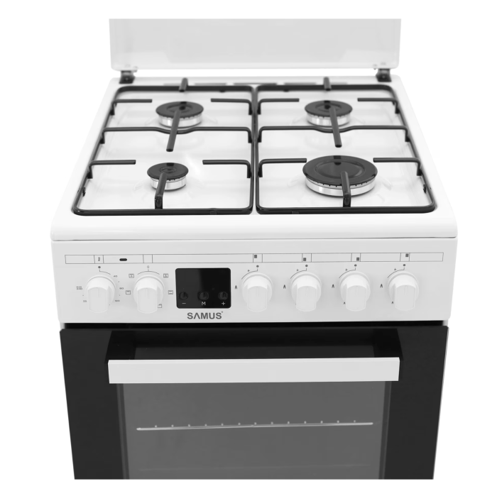 Aragaz Samus SM563AENS, 4 Arzatoare Gaz, Cuptor electric, 43 L, 7 Functii, Timer, Alb [3]