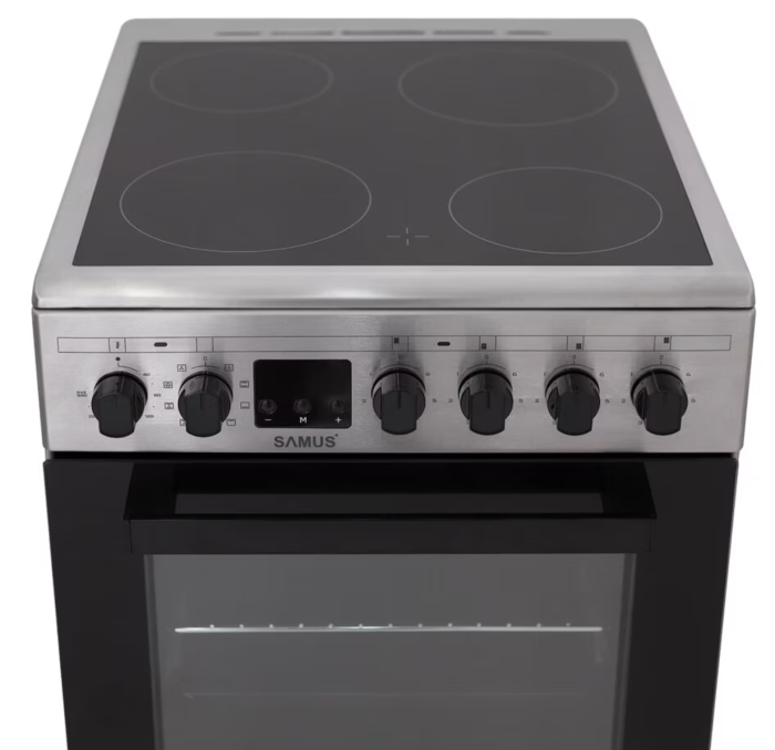 Aragaz Samus SM564VTE, 4 Zone de gatit Vitroceramice, 10 Functii, Full electric, Inox [3]