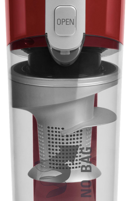 Aspirator vertical fara fir Rowenta Air Force Light RH6543WH, 30W, 14.4V, max 30 min, reincarcare 5 ore, duza dreptunghiulara, iluminare cu led, recipient 0.65L, filtru spuma, rosu [5]