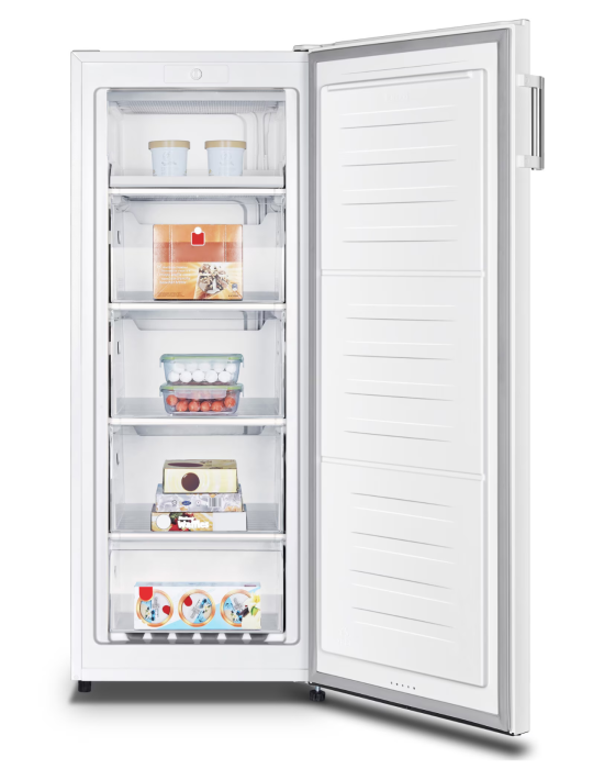Congelator Heinner HFF-HS165E++, 165 l, Control mecanic cu termostat ajustabil, 5 compartimente - 4 sertare + 1 compartiment cu usa, H 143.4 cm, Clasa E, Alb [2]