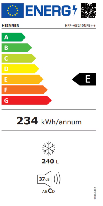 Congelator Heinner HFF-HS240NFE++, 240 l, No frost, 5 sertare + 2 compartimente cu rafturi sticla, Sistem Multi Air-Flow, Control electronic, Clasa E, H 172 cm, Alb [8]