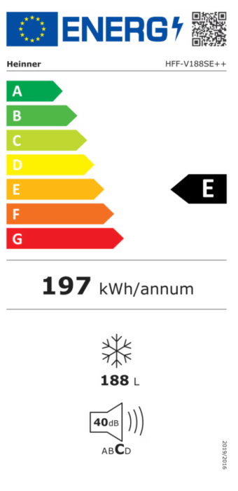 Congelator Heinner HFF-V188SE++, 188 l, 6 sertare, Clasa E, Control mecanic, H 145.5 cm, Argintiu [3]