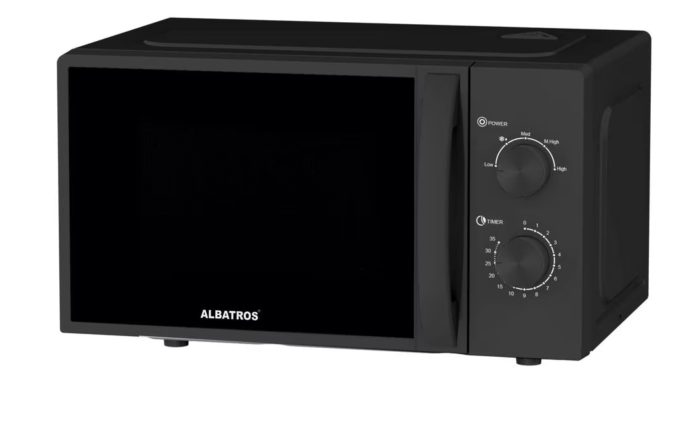Cuptor cu microunde Albatros MWA-20MB4, 700 W, 20 L, 5 Nivele de incalzire, Timer, Dezghetare, Lumina interioara, Negru [1]