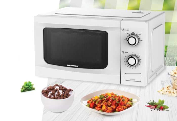 Cuptor cu microunde Heinner HMW-M2035WH, 20 l, 700 W, Control mecanic, Timer, Alb [2]