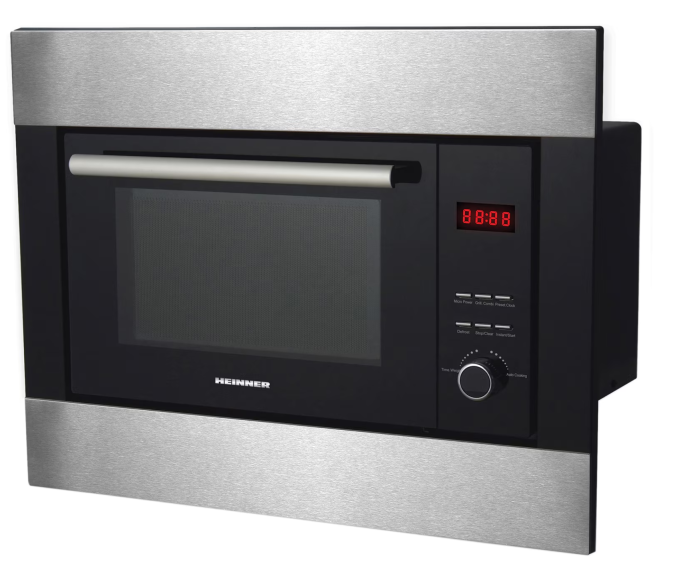 Cuptor cu microunde incorporabil Heinner HMW-23BIXBK, 23 L, 800 W, Grill, Digital, Negru/ Inox [2]
