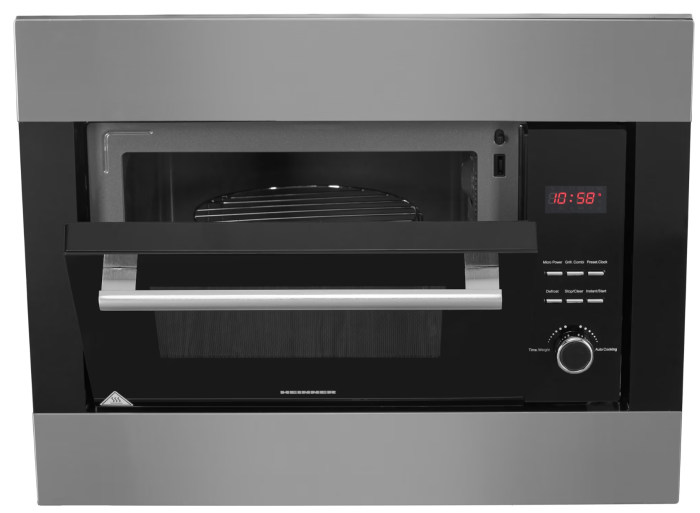 Cuptor cu microunde incorporabil Heinner HMW-23BIXBK, 23 L, 800 W, Grill, Digital, Negru/ Inox [3]