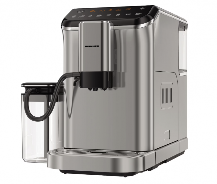 Espressor automat Heinner Genesis HEMA-D20DGREY, 1350W, 20 bar, recipient lapte, capacitate rezervor apa 1.5L, capacitate compartiment boabe 190g, Gri [2]