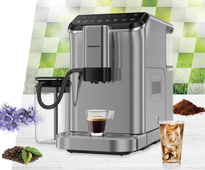 Espressor automat Heinner Genesis HEMA-D20DGREY, 1350W, 20 bar, recipient lapte, capacitate rezervor apa 1.5L, capacitate compartiment boabe 190g, Gri [3]