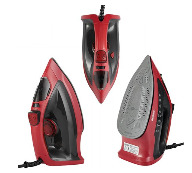 Fier de calcat MS5031 cu talpa ceramica 3000W calcare orizontala, calcare verticala, 5 functii, 4 sisteme smart, rosu-negru [3]