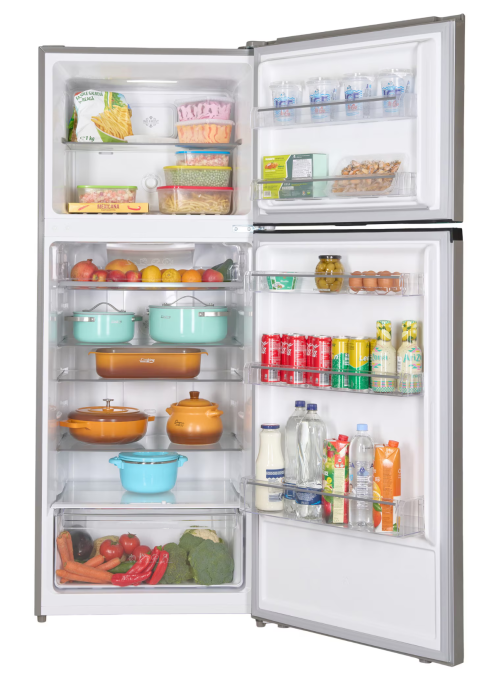 Frigider cu doua usi Heinner HF-HM415NFSE++, 415 l, Full No Frost, Clasa E, Compresor Dual Inverter, Display, Blocare Acces copii, H 178 cm, Argintiu [3]