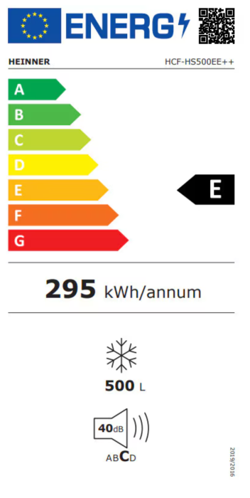 Lada frigorifica Heinner HCF-HS500EE++, 500 l , Clasa E, Compresor inverter, Control electronic, Display, Lumina LED, Maner extern cu incuietoare, 2 cosuri, Alb [3]