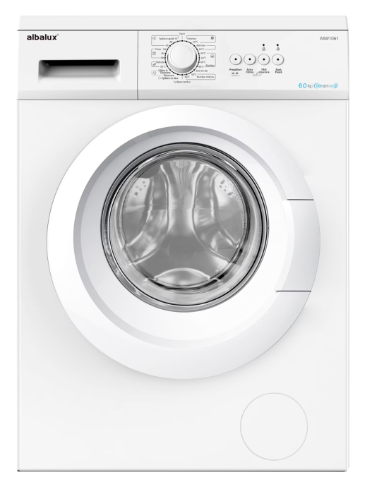 Masina de spalat rufe Albalux AXW1061, 6 kg, 1000 Rotatii, Clasa energetica D, 23 Programe, Program Spalare cu abur, Blocare acces copii, Alb [1]