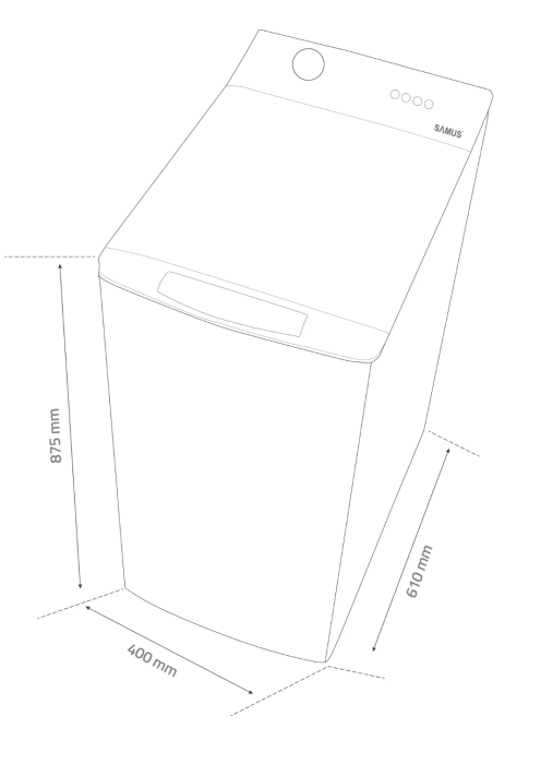 Masina de spalat rufe cu incarcare verticala Samus WTS-60102, 6 kg, 15 programe, 1000 rotatii, Clasa energetica C, Alb [3]