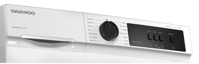 Masina de spalat rufe Daewoo DWD-RV7021, 7 kg, Clasa A, 1400 RPM, Motor inverter, Spalare cu Abur, Alb [6]
