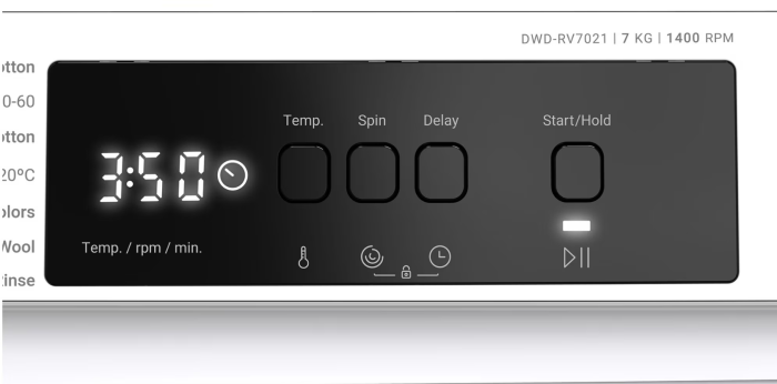 Masina de spalat rufe Daewoo DWD-RV7021, 7 kg, Clasa A, 1400 RPM, Motor inverter, Spalare cu Abur, Alb [5]