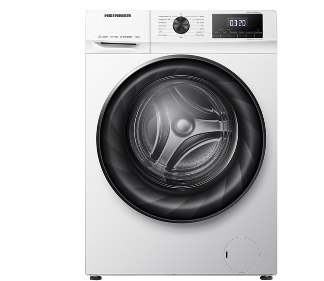 Masina de spalat rufe Heinner HWM-H8014INVA++, 8 kg, 1400 rpm, Clasa A, Motor Inverter, Display digital, Blocare acces copii, Alb [3]