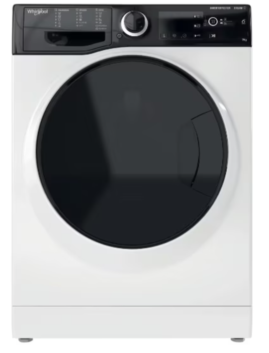 Masina de spalat rufe Slim Whirlpool WRSB7259DEU, 7 kg, 1200 rpm, Clasa B, Motor Inverter, Display Big digital, Negru [1]