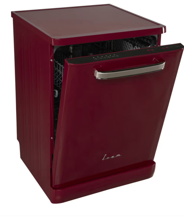 Masina de spalat vase Fram FDW-VRR606BDE++, 12 seturi, 6 programe, Clasa E, Display LED, Pornire intarziata, Aquastop, 60 cm, Visiniu [3]