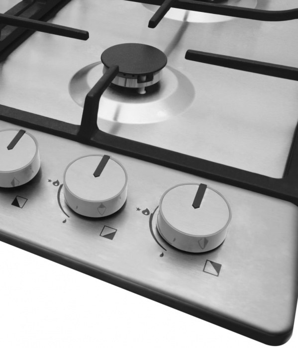 Plita incorporabila Hansa BHGI610502, Gaz, 4 arzatoare, Aprindere electrica, Gratar fonta, 60 cm, Inox [4]