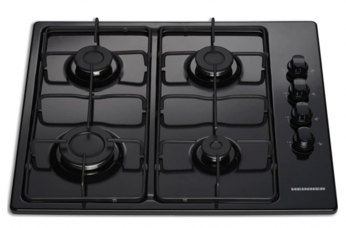 Plita incorporabila Heinner HBH-V4IEBK, Gaz, 4 arzatoare, Aprindere electrica integrata, Control lateral, 58 cm, Negru [2]