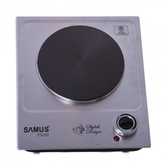 Plita electrica Samus PX101, 1 arzator, Control mecanic, Putere 1500 W, Inox [2]