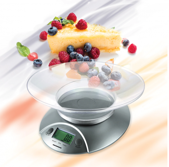 Cantar de bucatarie cu Bol Heinner HKS-5SL, 5 Kg, Tara, functie cantarire lichide, 1 g, display lcd, Argintiu [2]