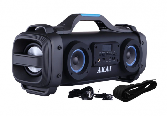 Boxa portabila AKAI ABTS-SH01 cu patru difuzoare super blaster , cu functie Karaoke ,Bluetooth , USB , Aux-in 3.5mm , Baterie reincarcabila [3]