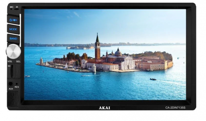 Player auto multimedia 2DIN Akai CA-2DIN7135S,display touchscreen 7 inch, fara DVD, 4x25W, bluetooth, USB, SD, telecomanda [2]
