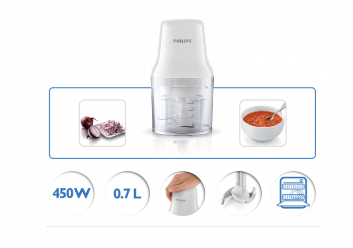 Tocator Philips HR1393/00, 450 W, 0.5 l, 1 viteza, Alb [2]