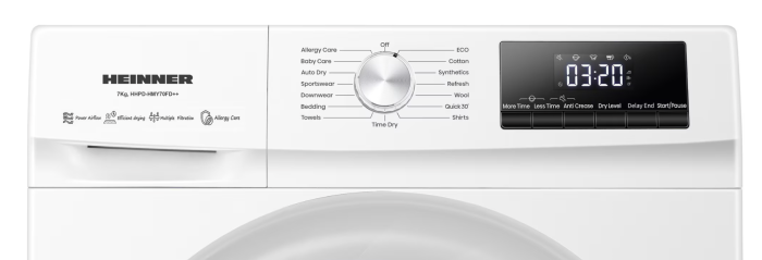 Uscator de rufe cu pompa de caldura HEINNER HHPD-HMY70FD++, Capacitate de incarcare 7 kg, Clasa energetica D, Alb [3]