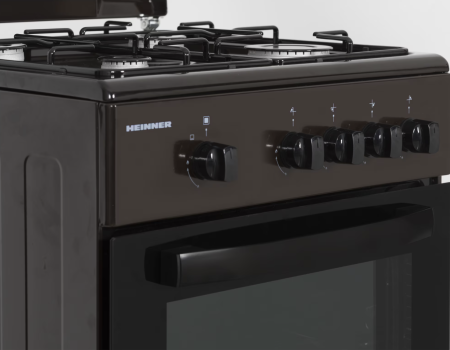 Aragaz Heinner HFSC-SME50BRW, Gaz, 4 arzatoare, Dispozitiv siguranta plita si cuptor, 50 cm, Maro [3]