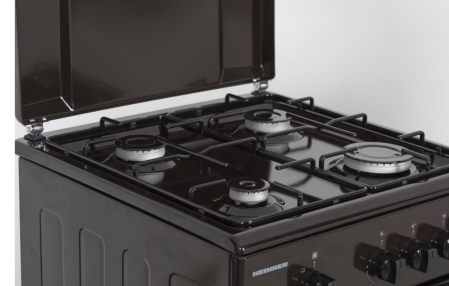 Aragaz Heinner HFSC-SME50BRW, Gaz, 4 arzatoare, Dispozitiv siguranta plita si cuptor, 50 cm, Maro [2]