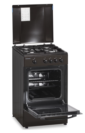 Aragaz Heinner HFSC-SME50BRW, Gaz, 4 arzatoare, Dispozitiv siguranta plita si cuptor, 50 cm, Maro [4]