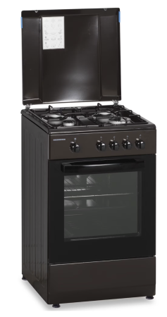 Aragaz Heinner HFSC-SME50BRW, Gaz, 4 arzatoare, Dispozitiv siguranta plita si cuptor, 50 cm, Maro [5]