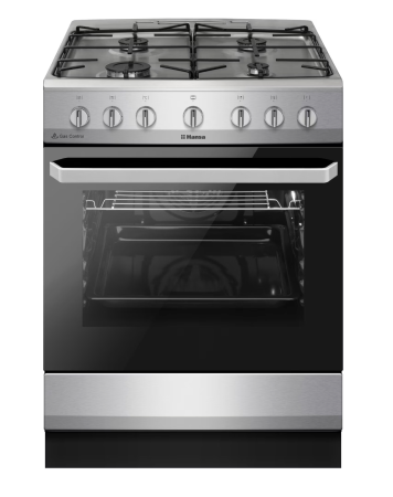 Mixt - Aragaz mixt Hansa FCMX6810092, cuptor electric, 60 cm, 4 arzatoare, programator, 8 functii, grill, ventilator, aprindere electrica, siguranta, sertar depozitare, fara capac, 62 L, clasa A