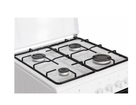 Aragaz pe gaz Heinner HFSC-SME50WH, 50X50 cm, 4 arzatoare, suport email, capac metalic, dispozitiv de siguranta plita si cuptor, usa cuptor cu geam dublu, duze GPL incluse, culoare ALB [3]