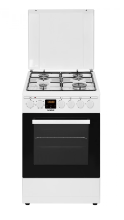 Aragaz - Aragaz Samus SM563AENS, 4 Arzatoare Gaz, Cuptor electric, 43 L, 7 Functii, Timer, Alb