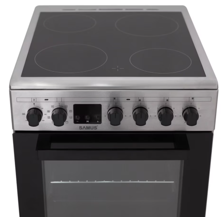Aragaz Samus SM564VTE, 4 Zone de gatit Vitroceramice, 10 Functii, Full electric, Inox [2]