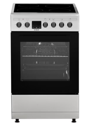 Aragaz - Aragaz Samus SM564VTE, 4 Zone de gatit Vitroceramice, 10 Functii, Full electric, Inox