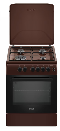 Aragaz Samus SM664MPGS, 4 Arzatoare gaz, 1 Wok, Cuptor gaz, Aprindere electrica plita si cuptor, Timer, Grill, Maro [4]