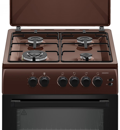 Aragaz Samus SM664MPGS, 4 Arzatoare gaz, 1 Wok, Cuptor gaz, Aprindere electrica plita si cuptor, Timer, Grill, Maro [1]